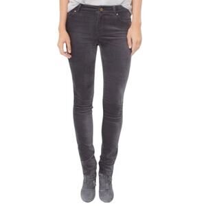 White House Black Market Jeans Womens Size 6 Gray Skimmer Velvet Zip Ankle